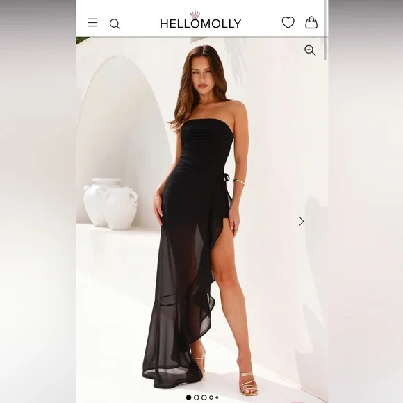 Hello Molly | Dresses | Hello Molly Black Strapless Dress | Poshmark